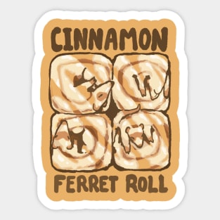 Cinnamon Ferret Roll Sticker